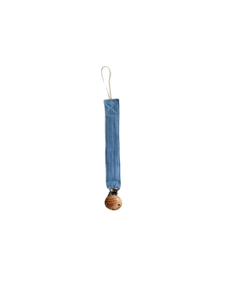 Speenkoord met houten clip & haarborstel set met naam - Taupe - Bedrukt