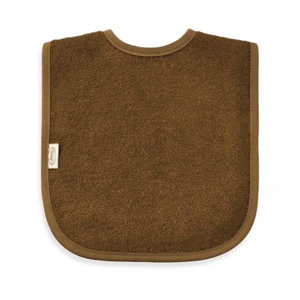 Slabbetje met naam | Brown clay | Geborduurd