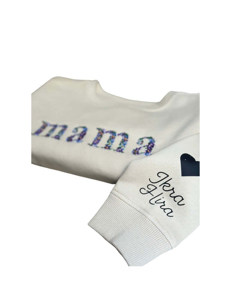 Floral Mama Sweater - Beige - Geborduurd - Maatje voor Maatje