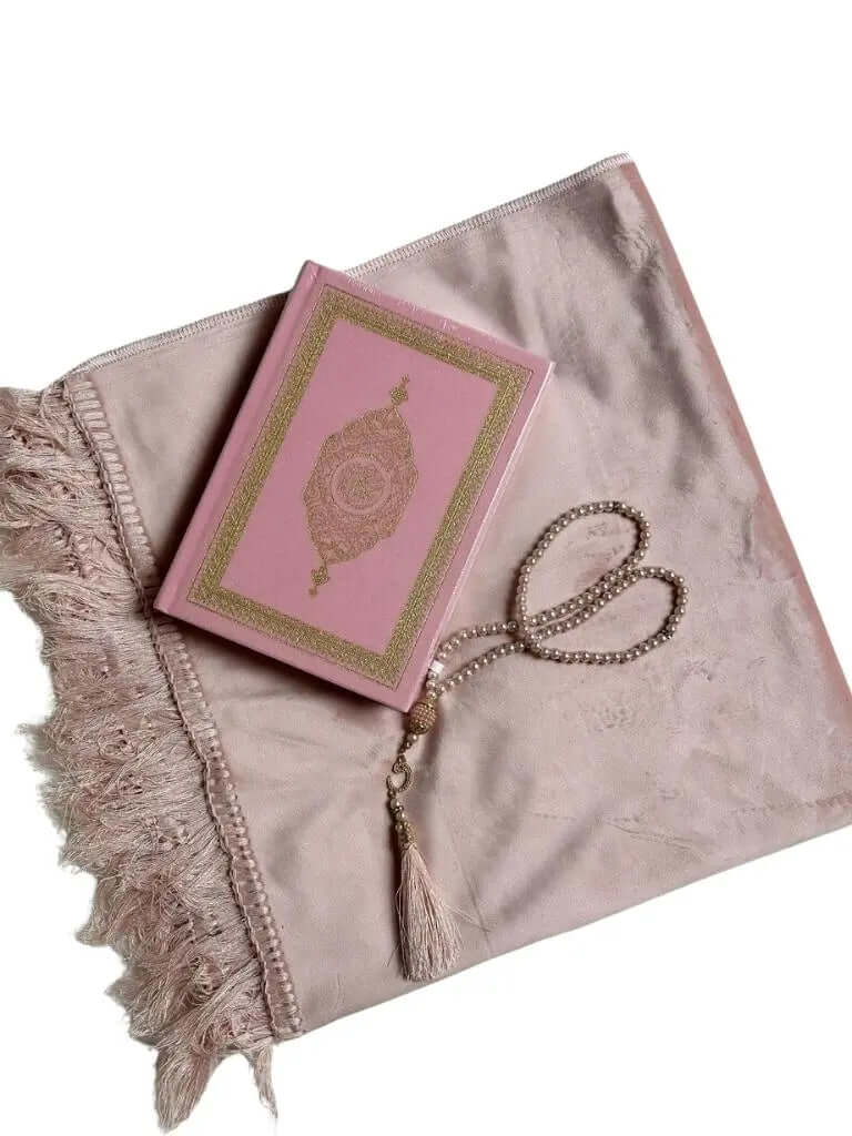 Gebedskleed set met naam - Roze - Geborduurd - Maatje voor Maatje