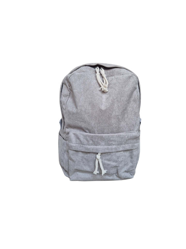 Ribstof rugzak met naam geborduurd - Grijs - Maatje voor Maatje