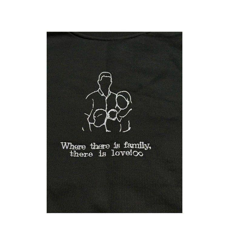 Sweater met familie foto - Geborduurd - Design 1 - Maatje voor Maatje