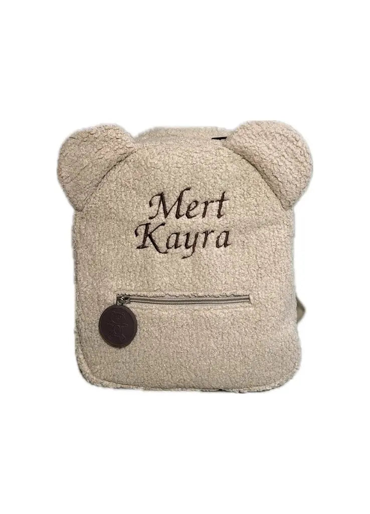 Teddy tas met naam - Beige - Stijlvol, zacht - Maatje voor Maatje