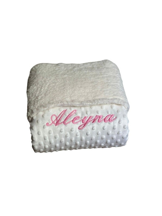 Witte Teddy deken met naam - Knuffelzacht - Maatje voor Maatje