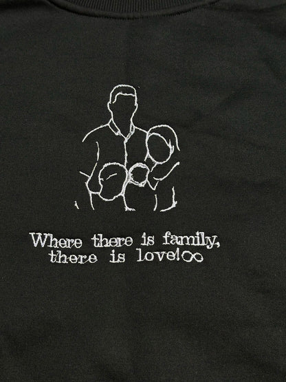 Sweater met familie foto | Geborduurd | Design 1
