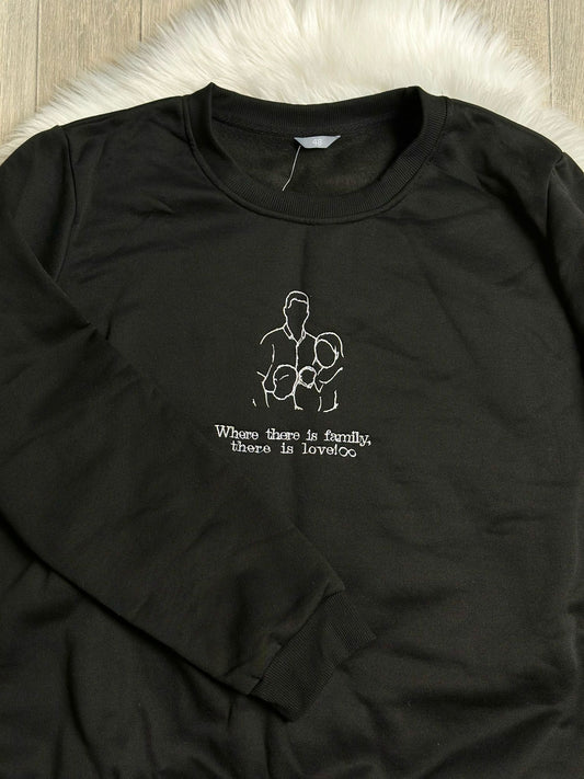 Sweater met familie foto | Geborduurd | Design 1