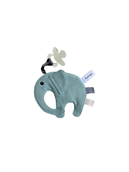Speenkoord olifant met naam - Stone green - Bedrukt
