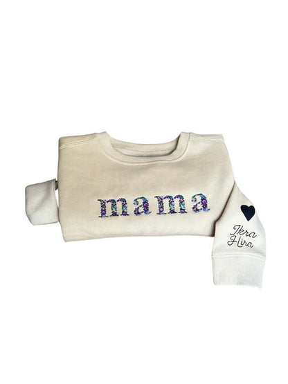 Floral Mama Sweater - Beige - Geborduurd - Maatje voor Maatje