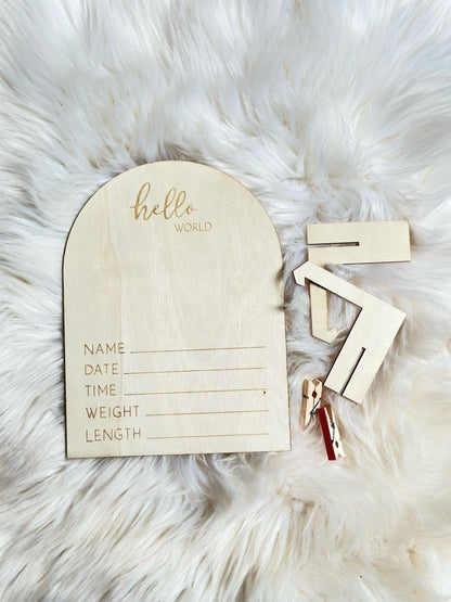 Geboortebord & echo fotolijst - Een Mooie Herinnering aan je Zwangerschap - Maatje voor Maatje