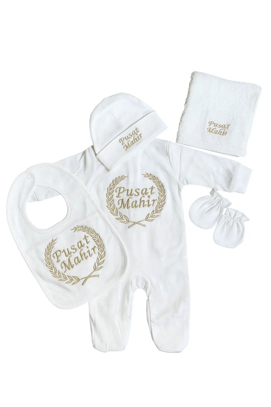 Geboorteset met naam - 5 - delig - Het ideale kraamcadeau - Maatje voor Maatje