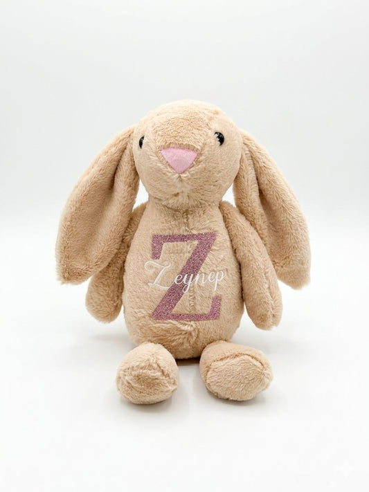 Knuffelkonijn met naam - knuffelmaatje incl. opbergtas