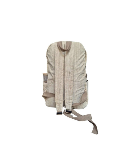 Ribstof rugzak met naam geborduurd - Beige - Maatje voor Maatje