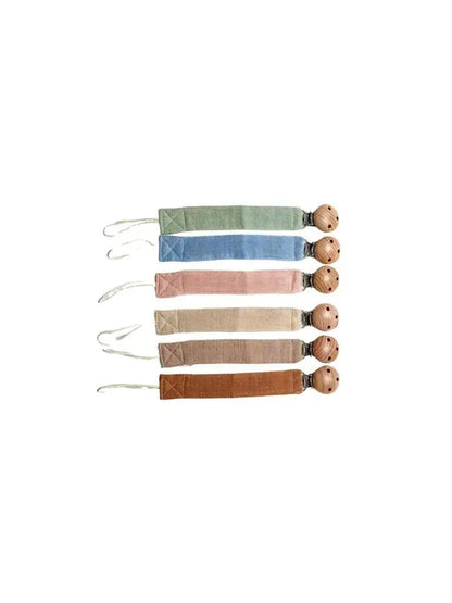 Speenkoord met naam - Houten clip - Kastanjebruin - Bedrukt - Maatje voor Maatje