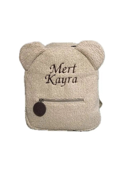 Teddy tas met naam - Beige - Stijlvol, zacht - Maatje voor Maatje