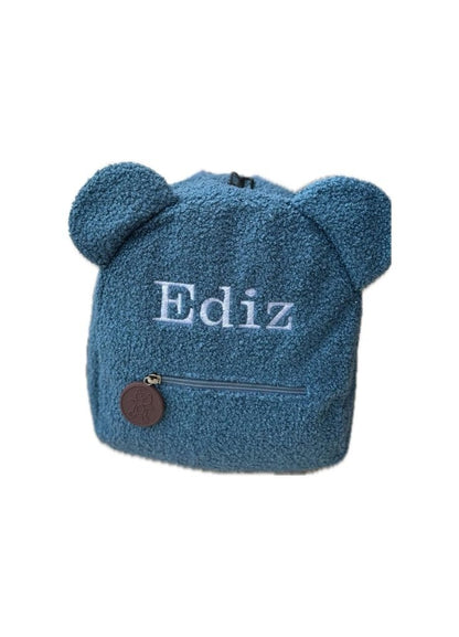 Teddy tas met naam - Blauw - Stijlvol, zacht - Maatje voor Maatje